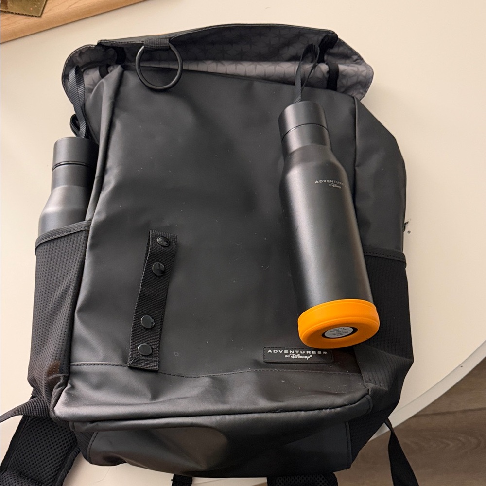 Adventures by Disney backpack and two water bottles